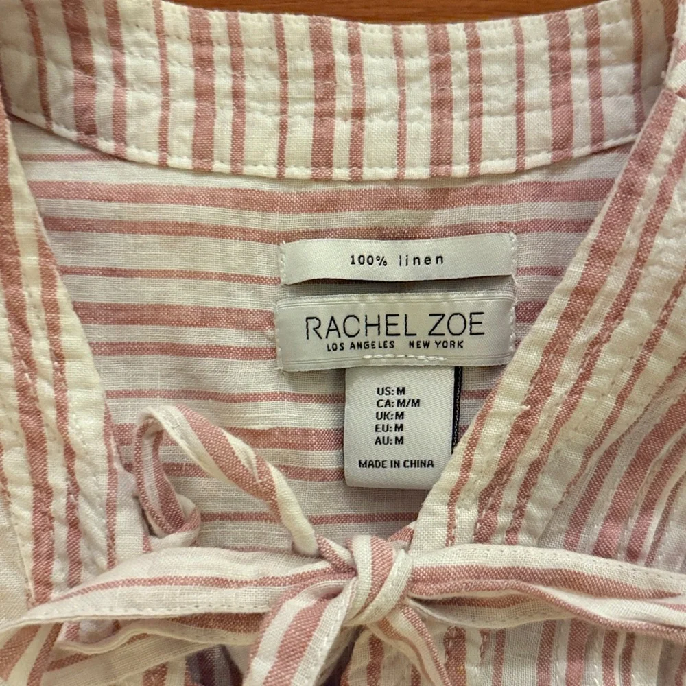 100% linen sleeveless stripe blouse - Picture 3 of 6